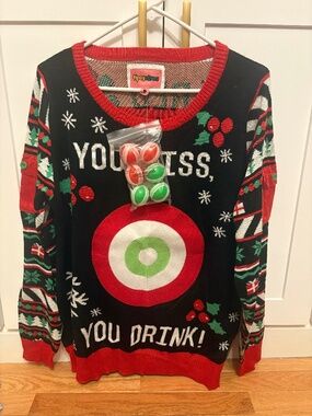 NWT Tipsy Elves Interactive Drinking Game Ugly Christmas Sweater